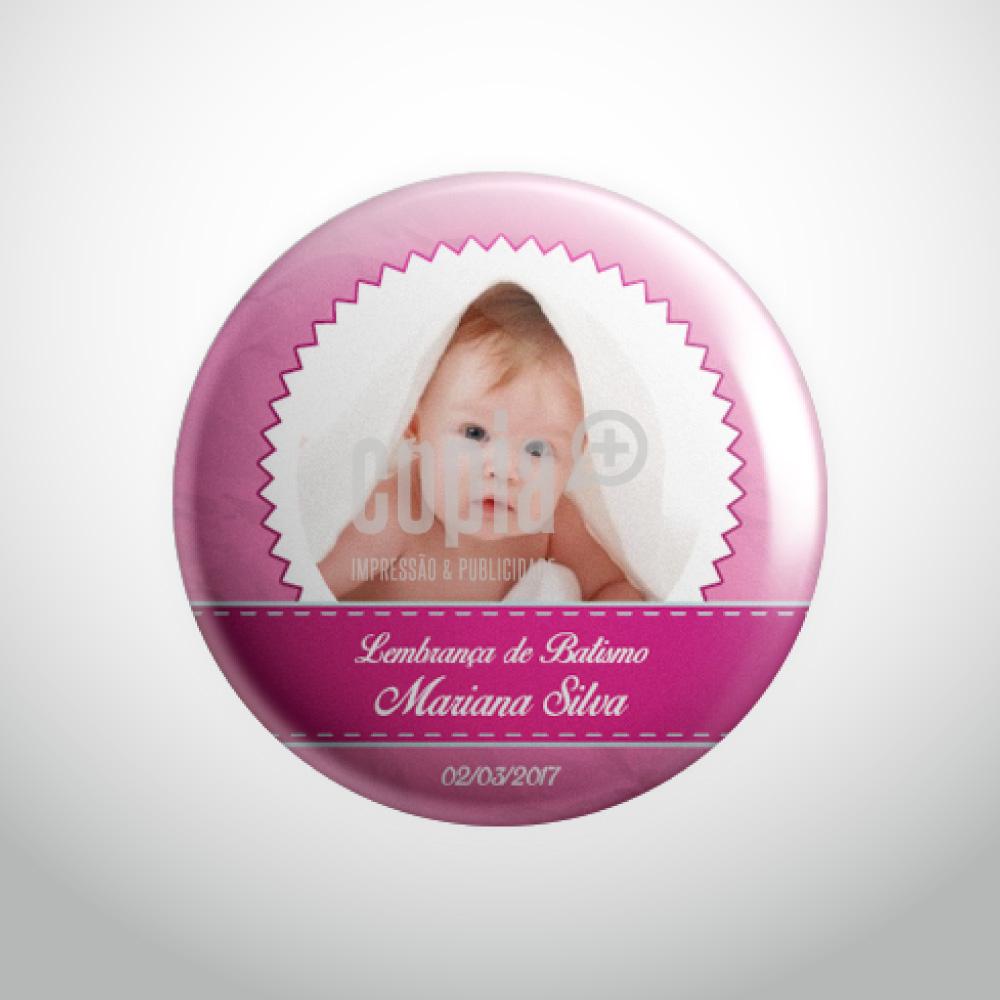 crachá batizado menina modelo 3
