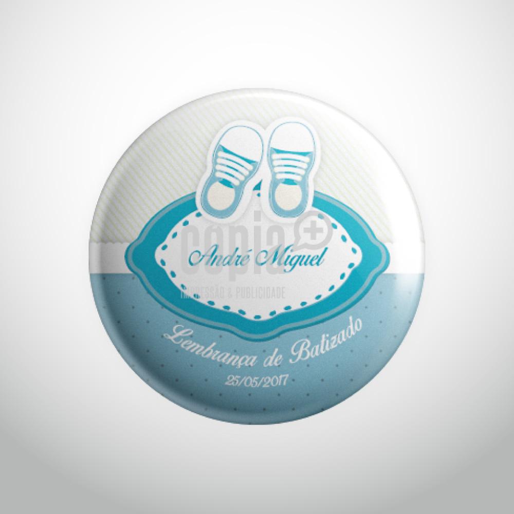 crachá batizado menino modelo 4