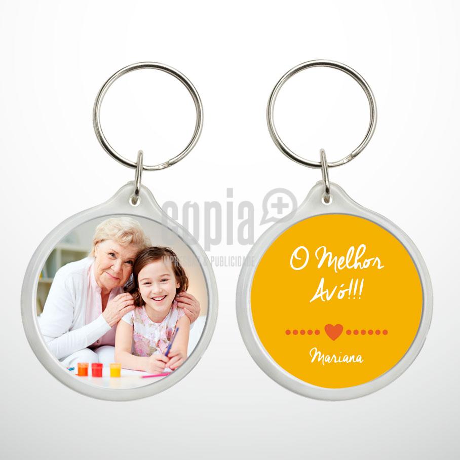 porta-chaves acrílico redondo modelo 16