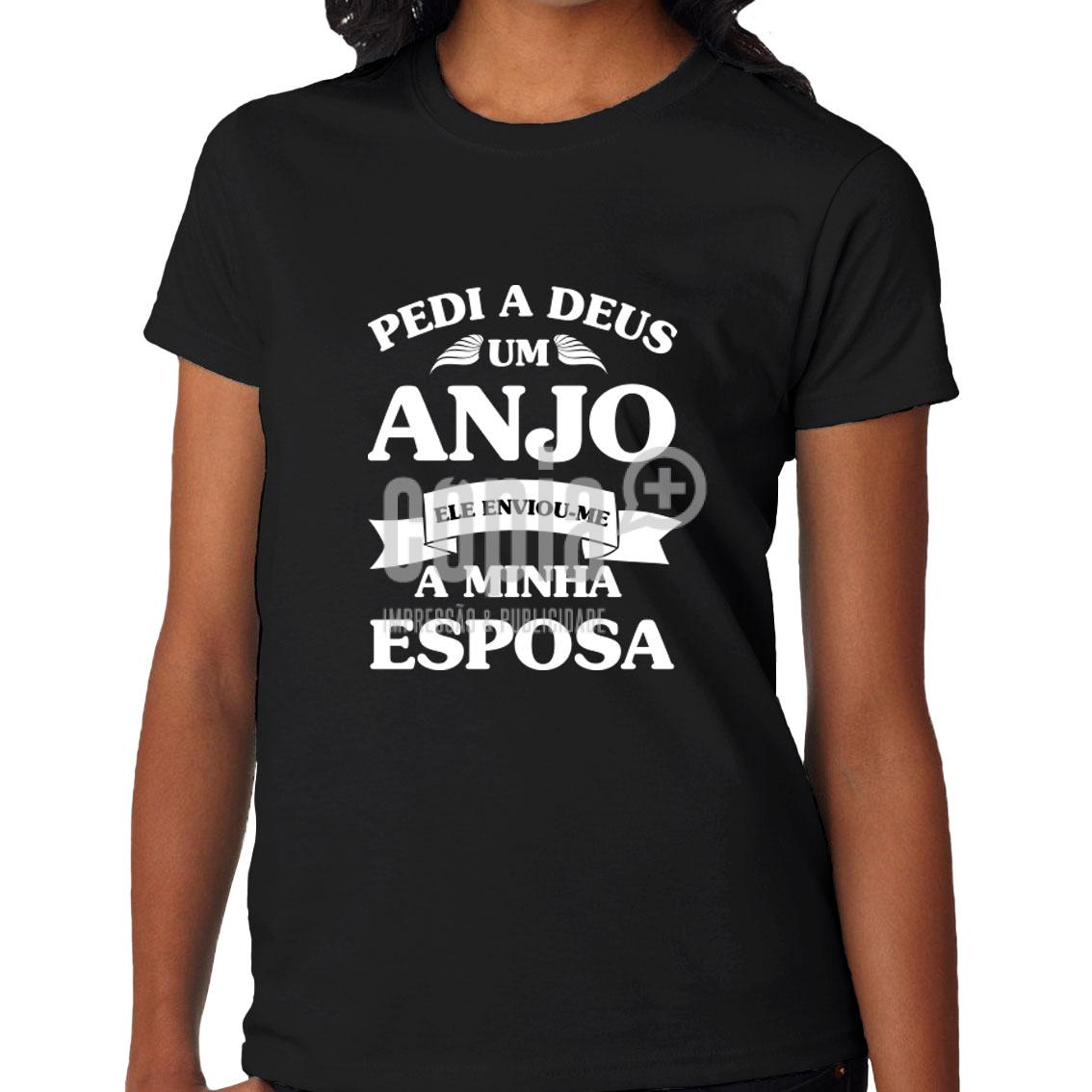 t-shirt pedi a deus um anjo e ele deu-me a minha esposa mod.72