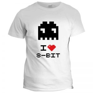 t-shirt i love 8 bit pacman mod.80