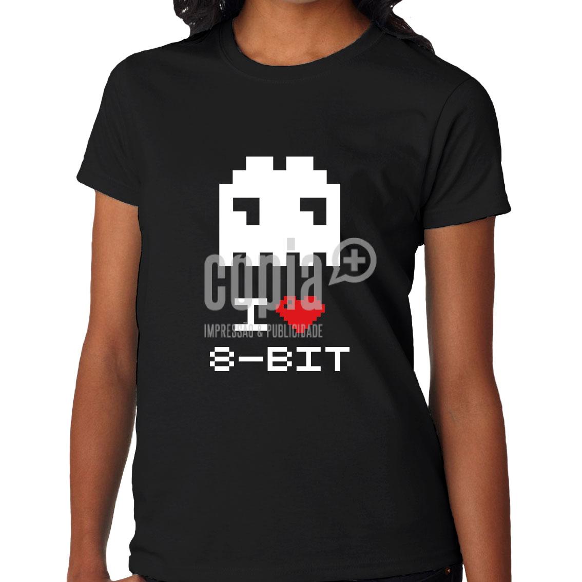 t-shirt i love 8 bit pacman mod.80