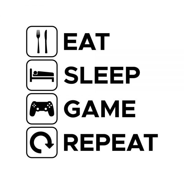 wall letter cópiamais eat sleep game repeat