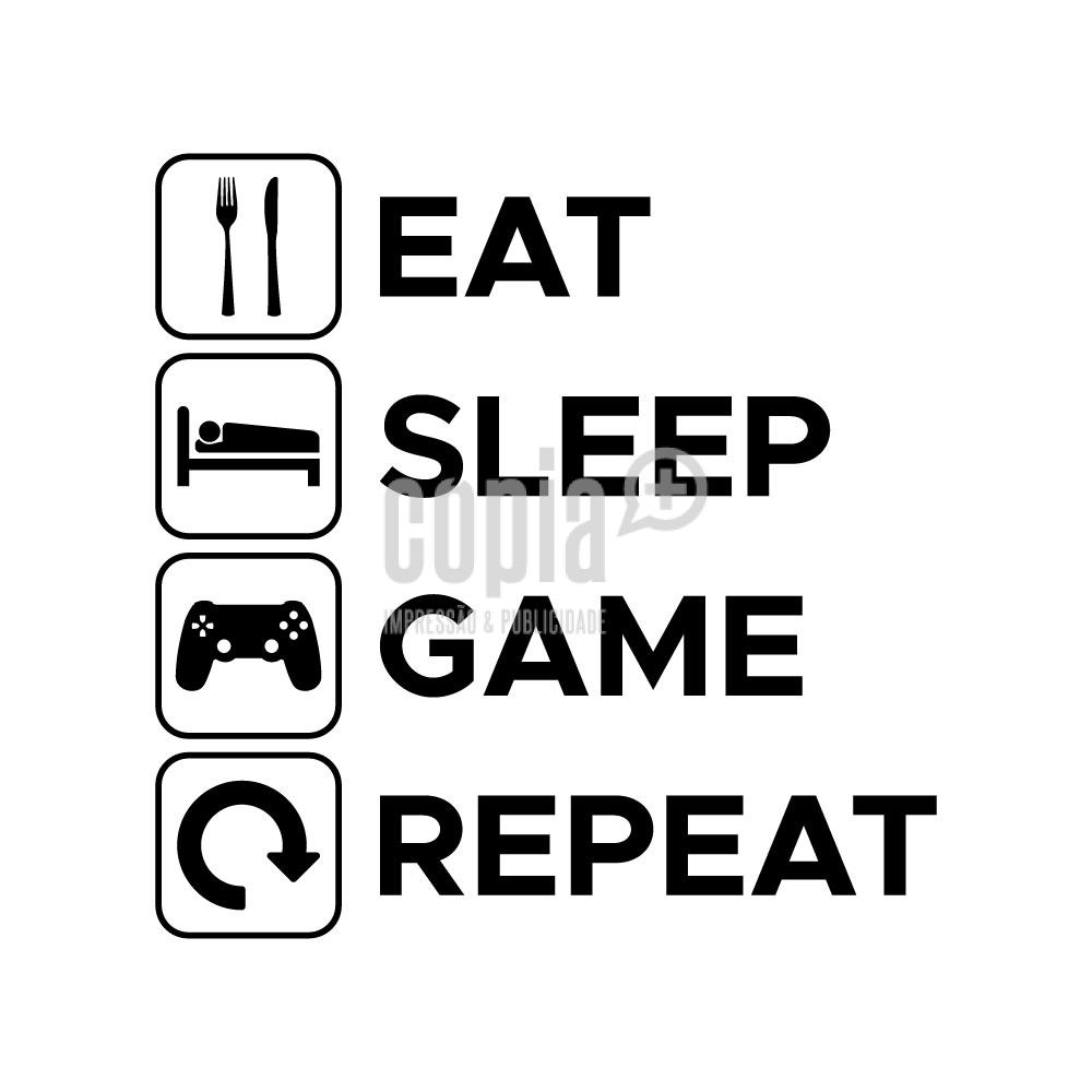 wall letter cópiamais eat sleep game repeat