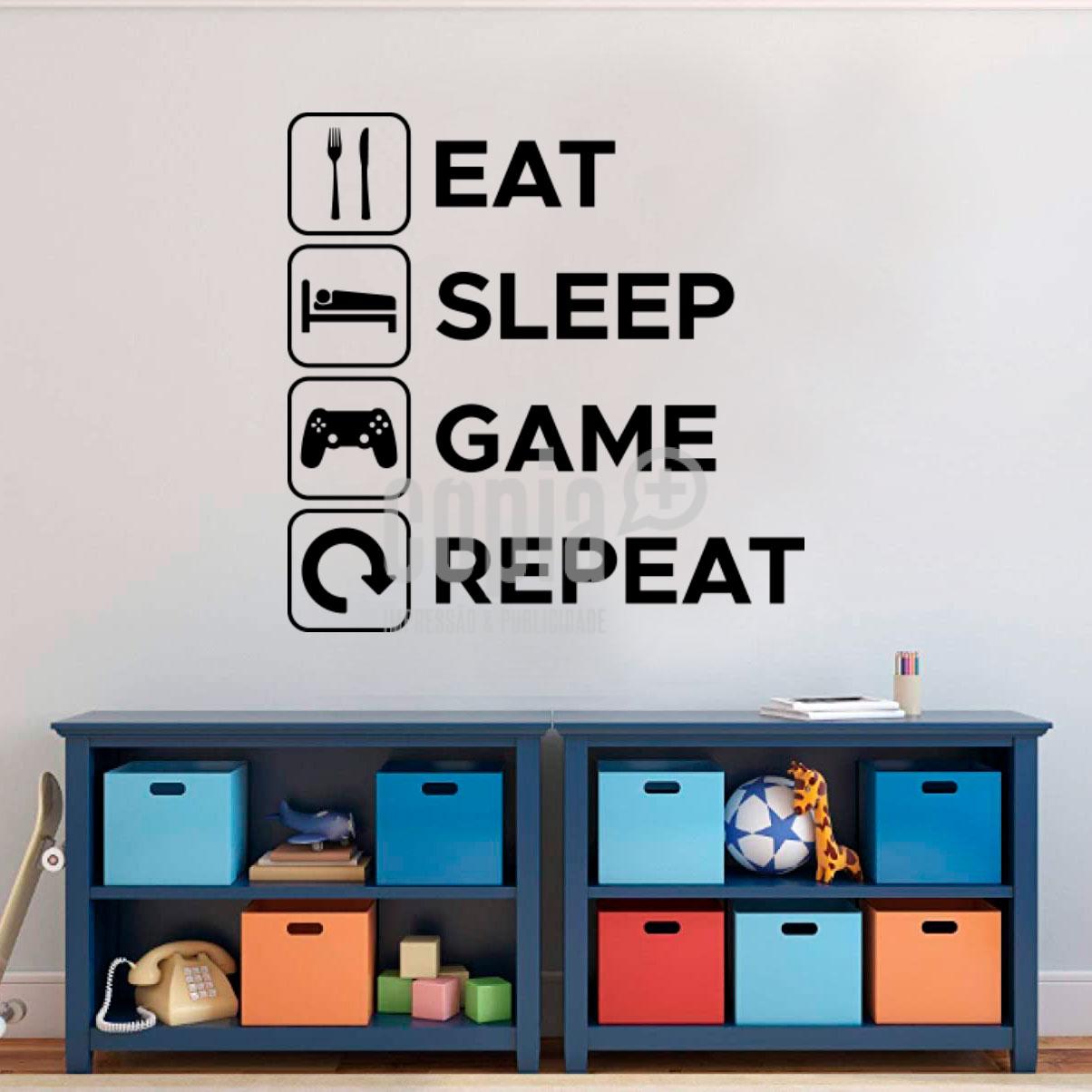 wall letter cópia+ eat sleep game repeat