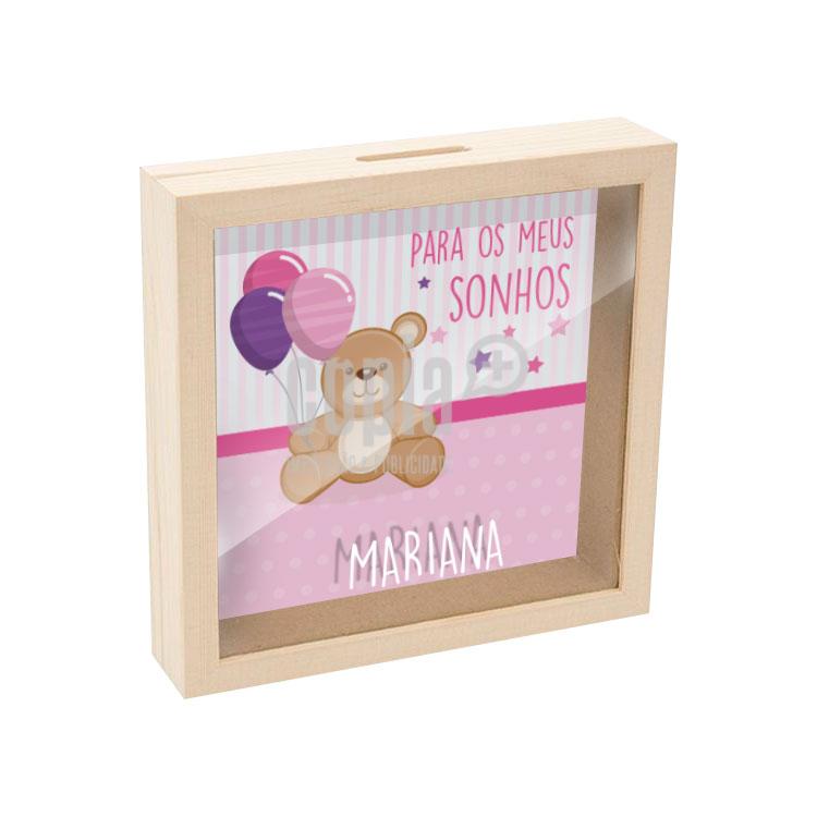 mealheiro caixa madeira com vidro para os meus sonhos mod.12