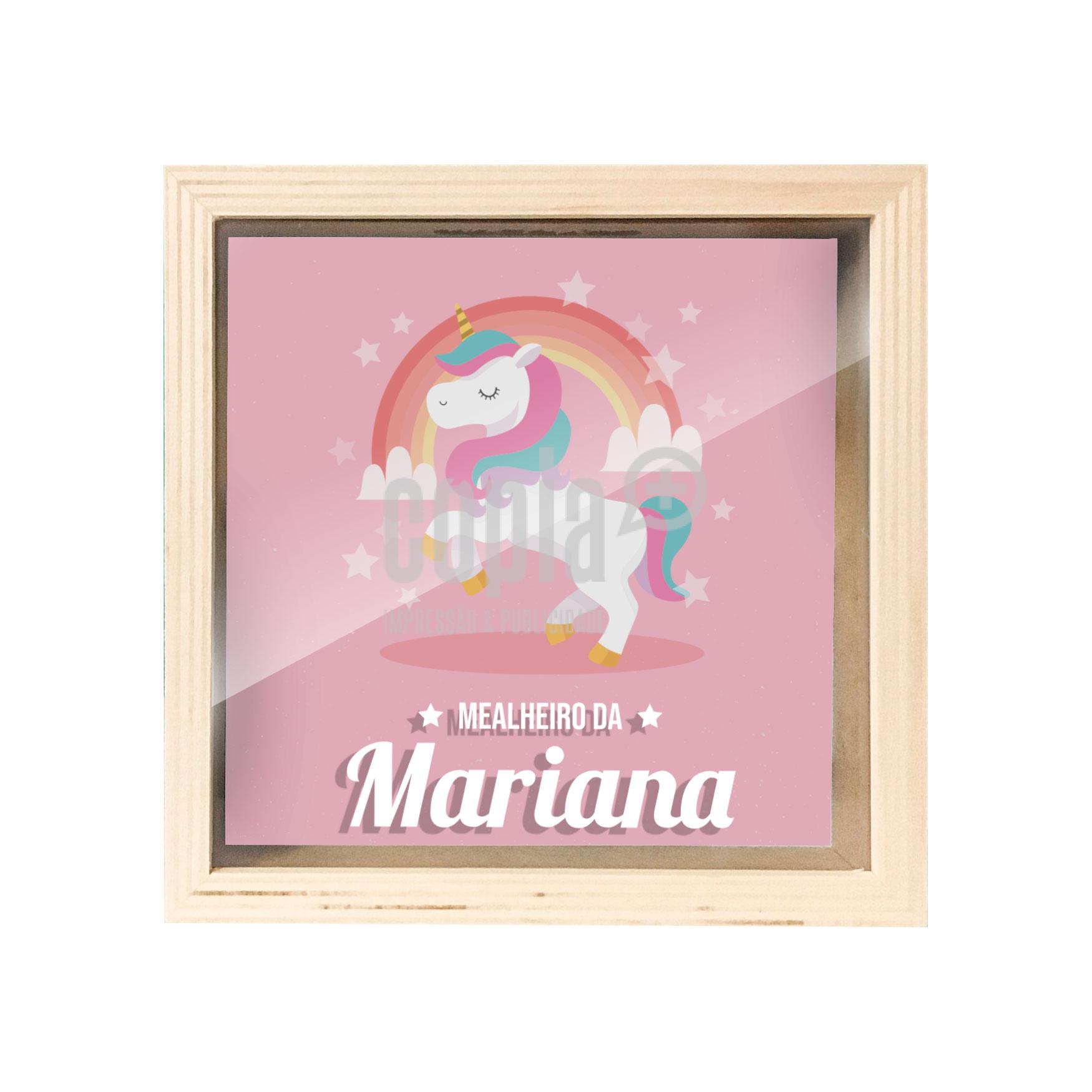 mealheiro caixa madeira com vidro unicornio mod.13