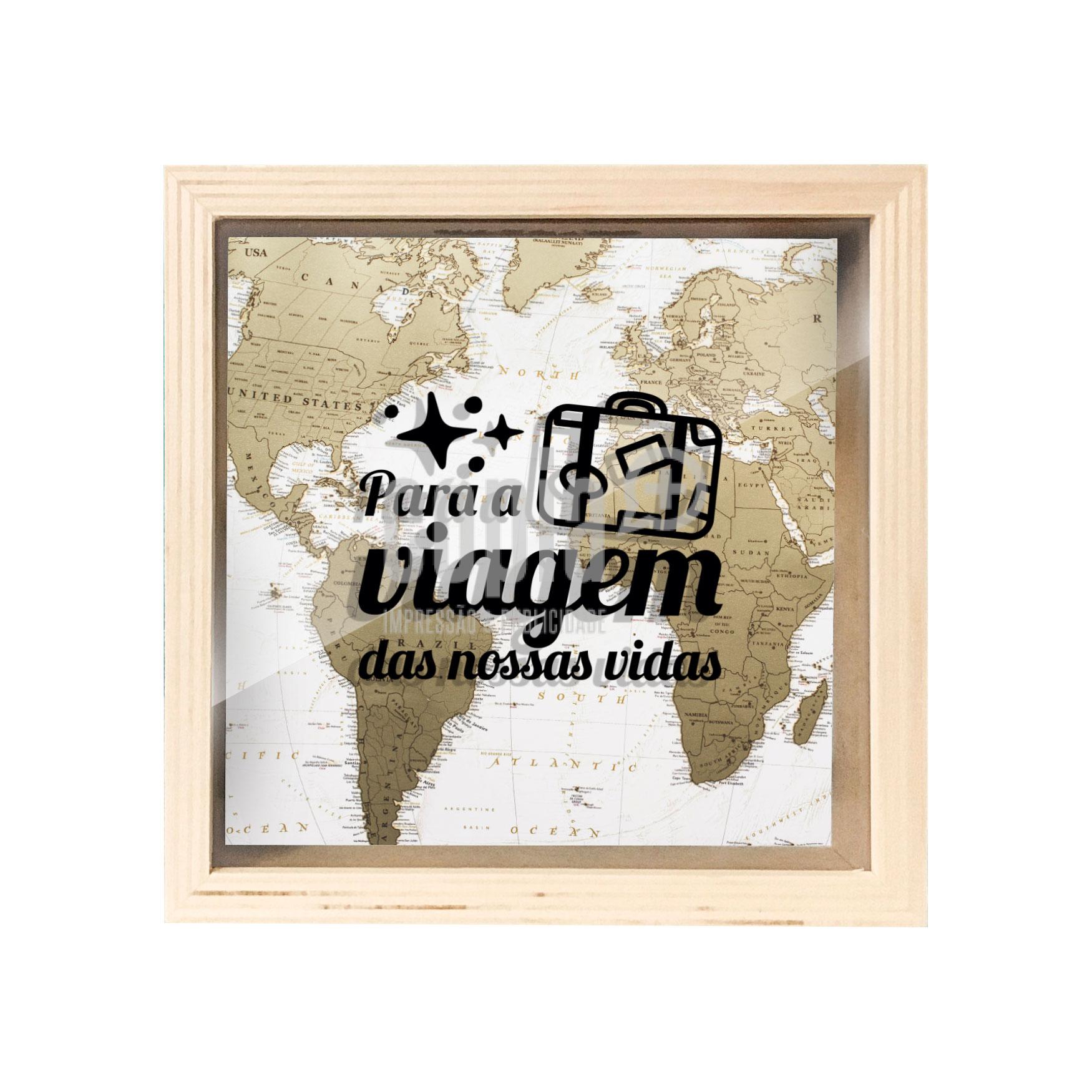 mealheiro caixa madeira com vidro para a viagem das nossa vidas mod.5