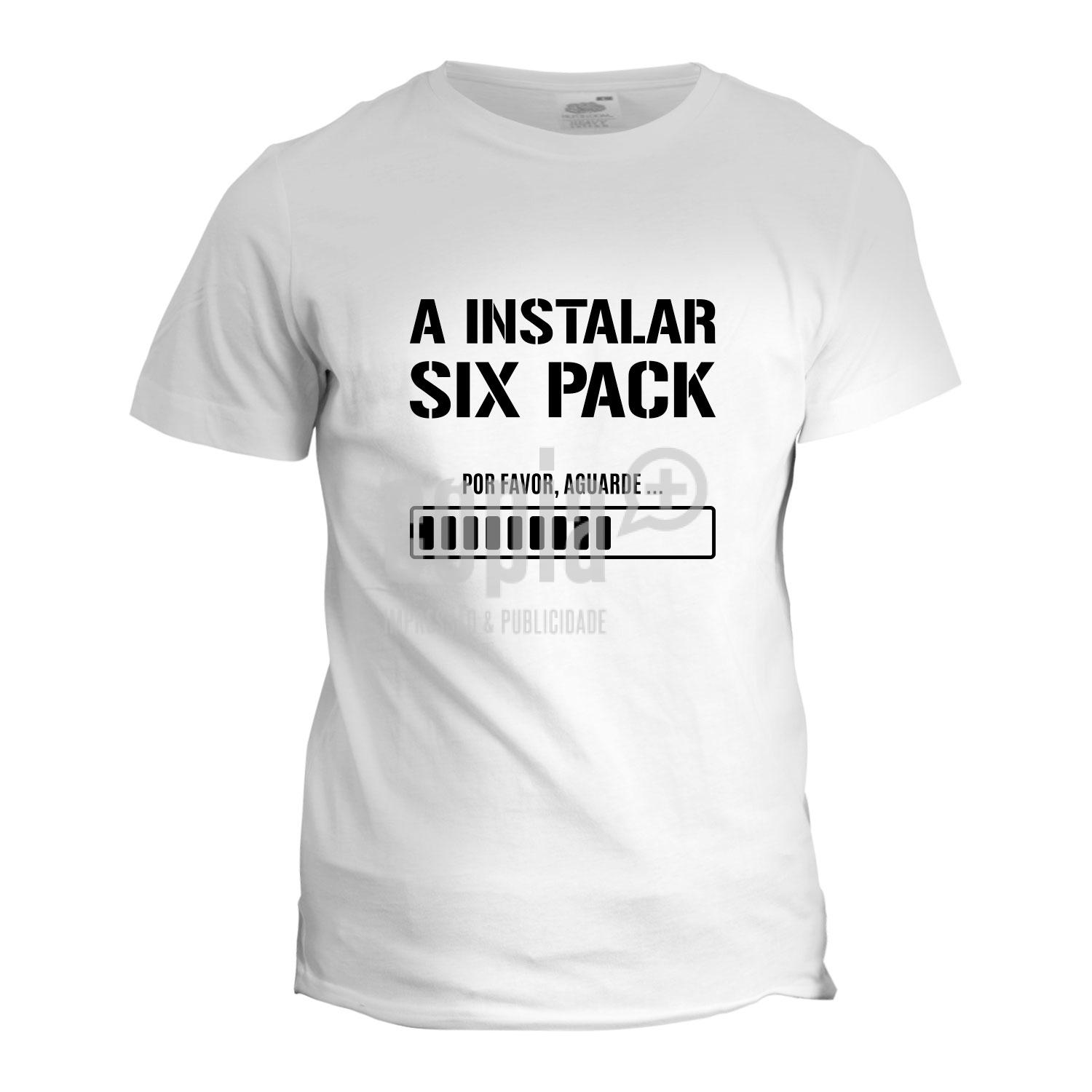 Tshirt a instalar six pack humor copiamais
