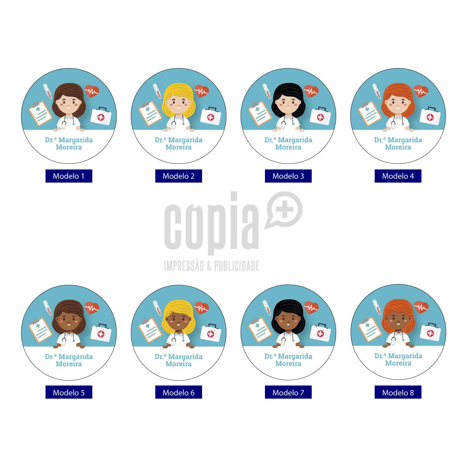 Crachá Identificação Médica pin doutora modelos copiamais mod.88