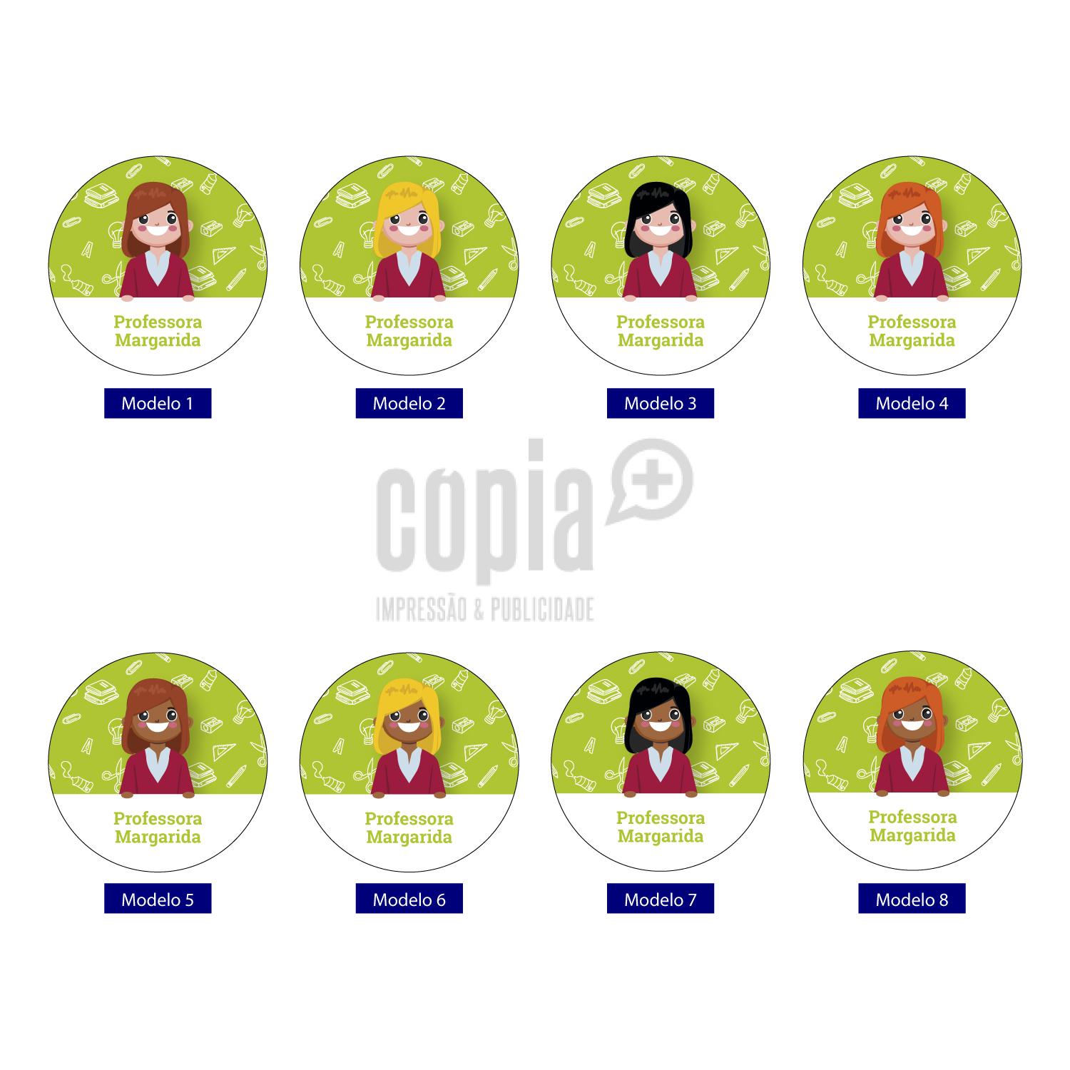 Crachá identificação professora educadora modelos mod.91