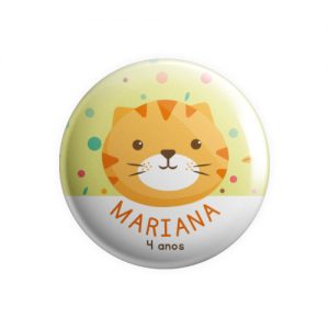 Crachá identificação criança gato pin copiamais mod.82