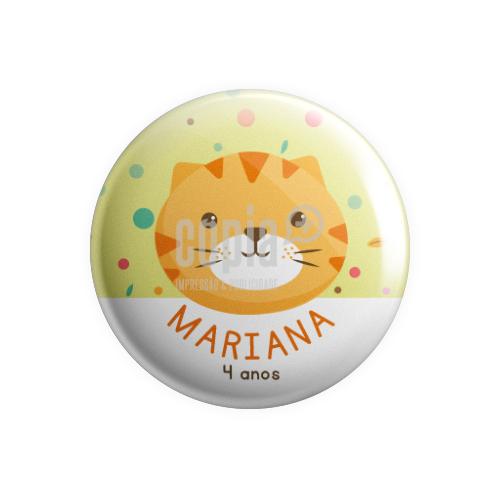 Crachá identificação criança gato pin copiamais mod.82