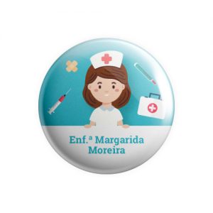 Crachá Identificação Enfermeira pin copiamais mod.85