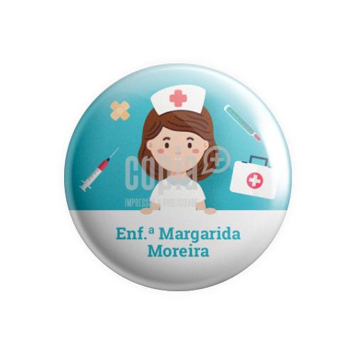 Crachá Identificação Enfermeira pin copiamais mod.85
