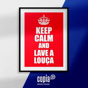 poster keep calm and lave a louça cartaz moldura mod.112
