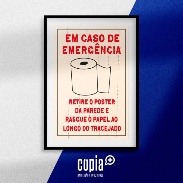 poster em caso de emergência retire o poster da parede e rasque o papel ao longo do tracejado mod.126 cópia+