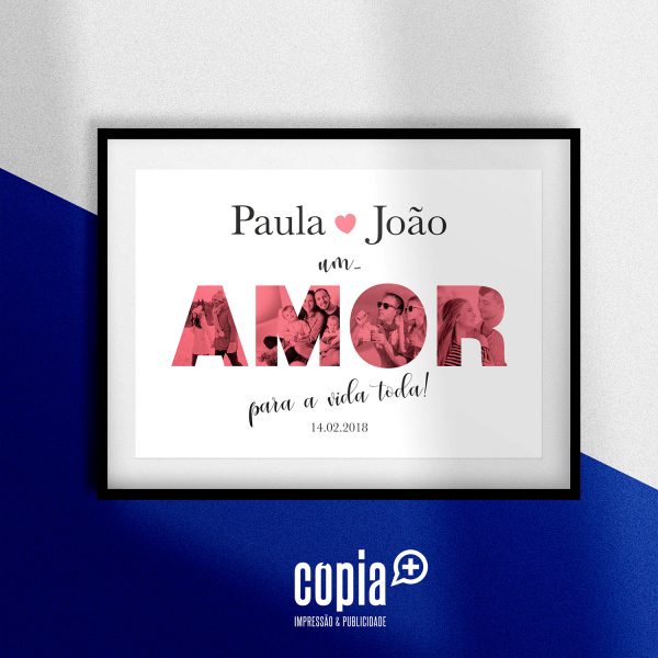 Poster um amor para a vida toda cartaz moldura cópia+ mod.9