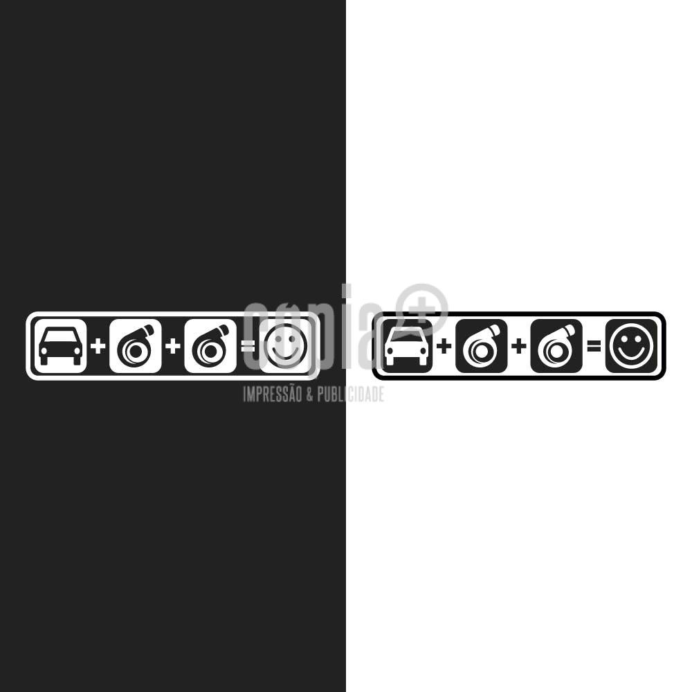 Adesivo sticker autocolante carro turbo smile cópia+ mod.19