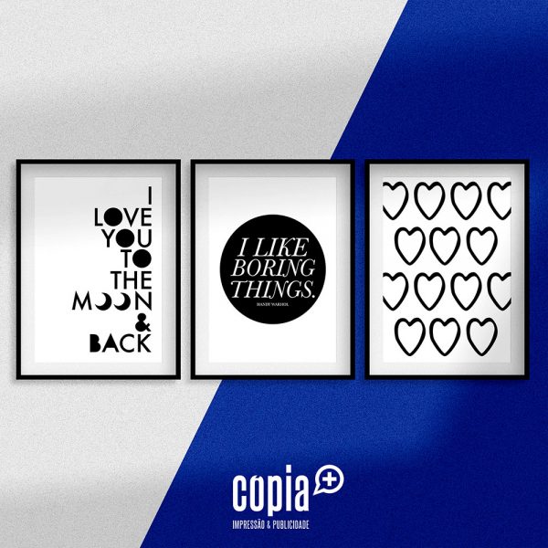 3 posters moldura i love you to the moon and back cópia+ mod.137