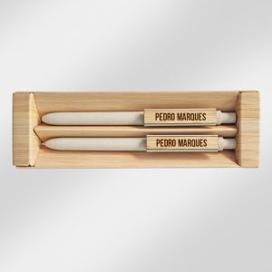 caneta lapiseira bambu personalizavel