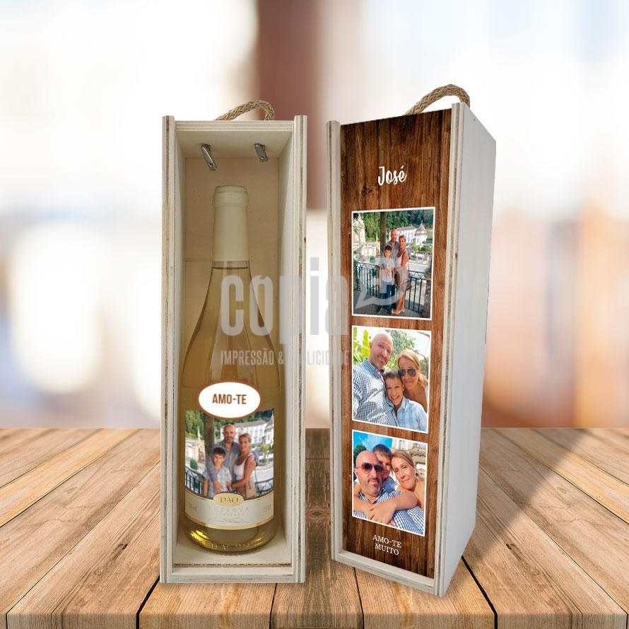 Caixa e garrafa de vinho personalizável cópia+ mod.8