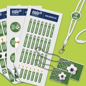 kit etiquetas escolares futebol cópia+ mod.16 fita lanyard cartões de identificação