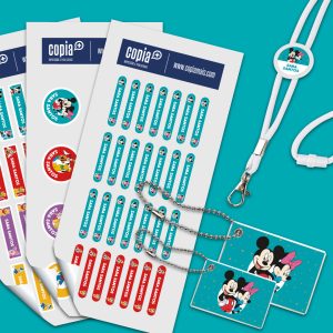 Kit etiquetas escolares personagens disney fita lanyard cartões de identificação cópia+ mod.7