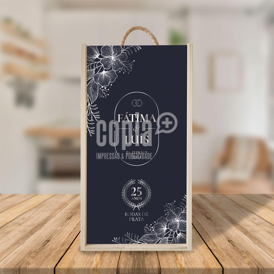 caixa garrafas de vinho bodas de prata mod.18