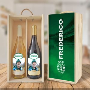 caixa + garrafas de vinho sporting mod.21