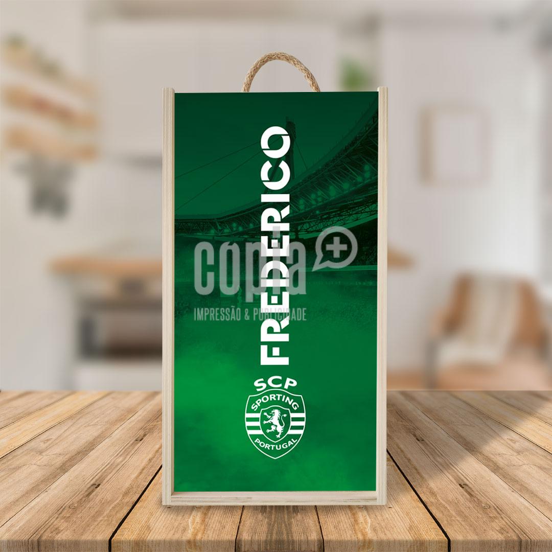 Caixa para 2 garrafas de vinho sporting mod.21