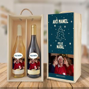 caixa + garrafas de vinho personalizadas mod.3