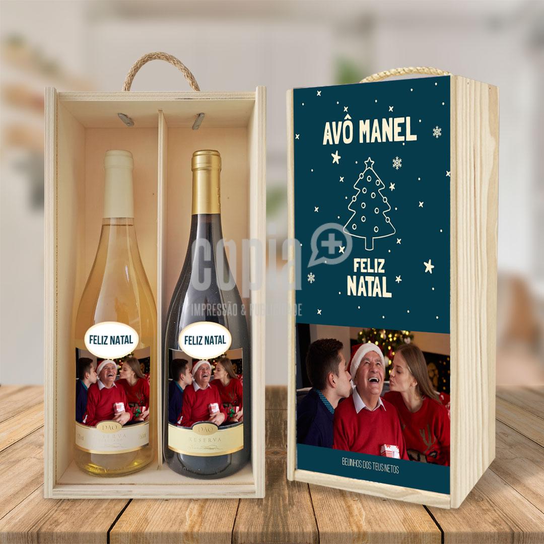 caixa + garrafas de vinho personalizadas mod.3