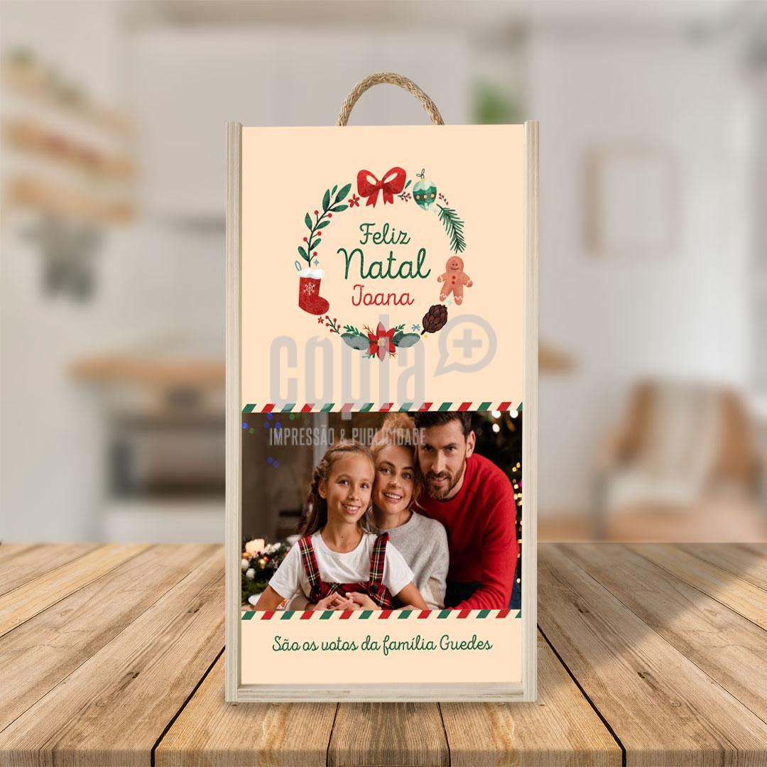 caixa para garrafas de vinho feliz natal mod.4