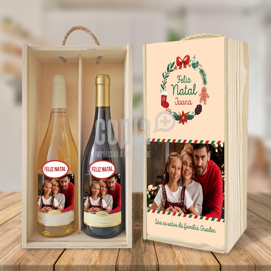 caixa com garrafas de vinho feliz natal mod.4