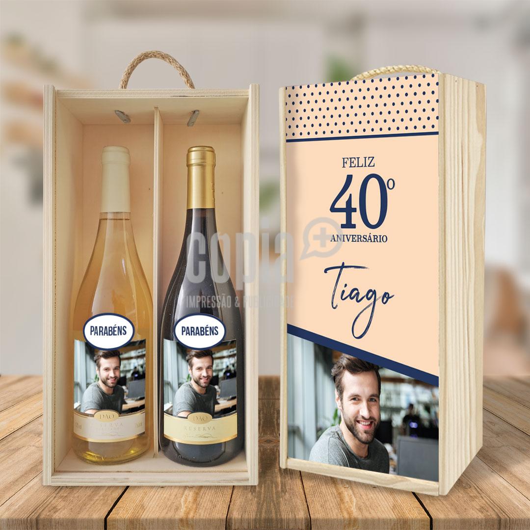 caixa + garrafas de vinho aniversário mod9