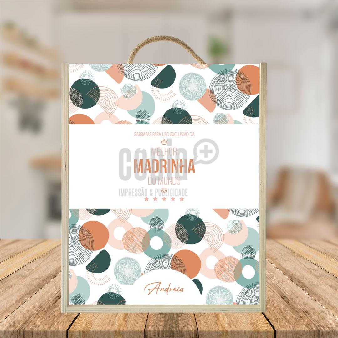 caixa + 3 garrafas de vinho madrinha mod.11