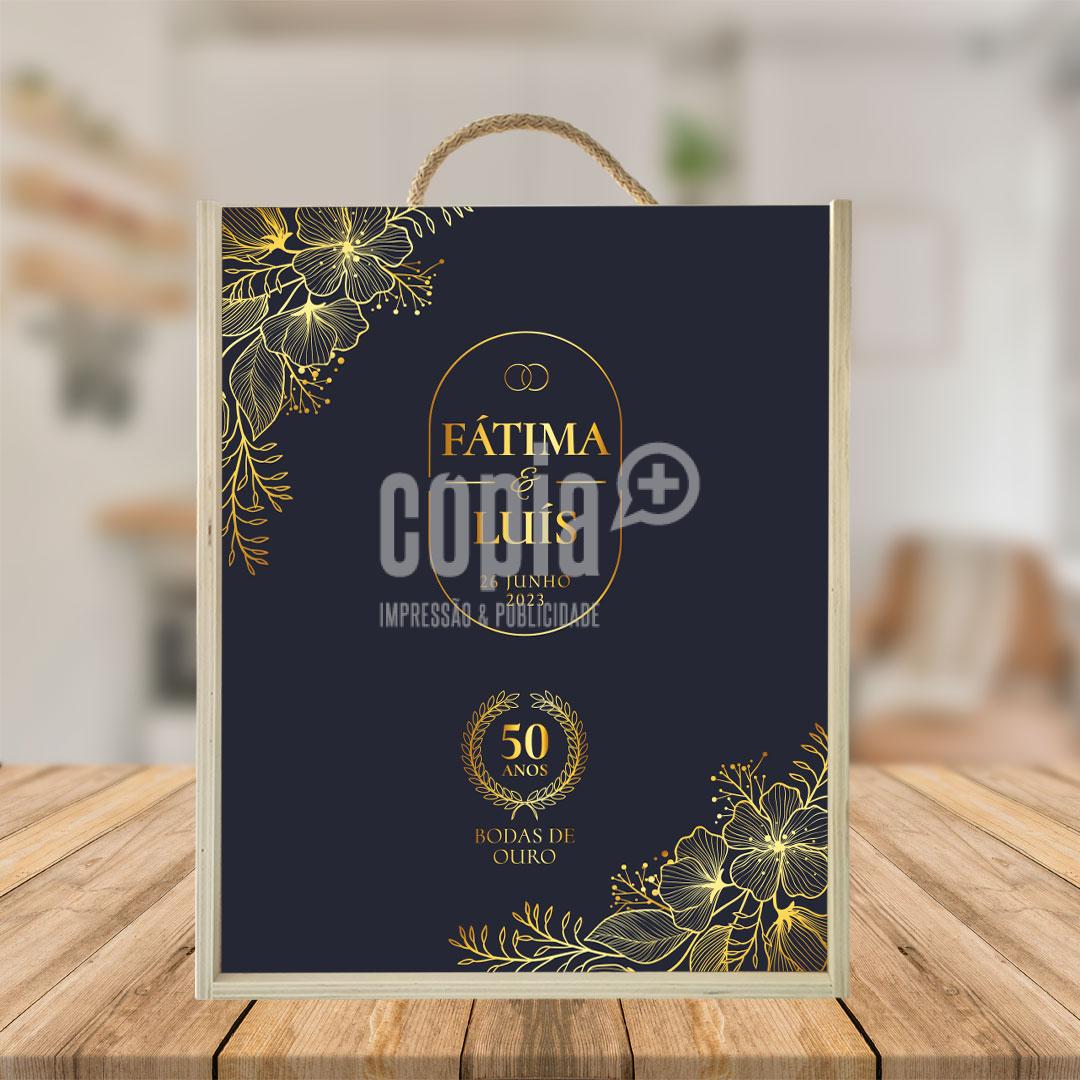 caixa para 3 garrafas de vinho mod.17 bodas de ouro