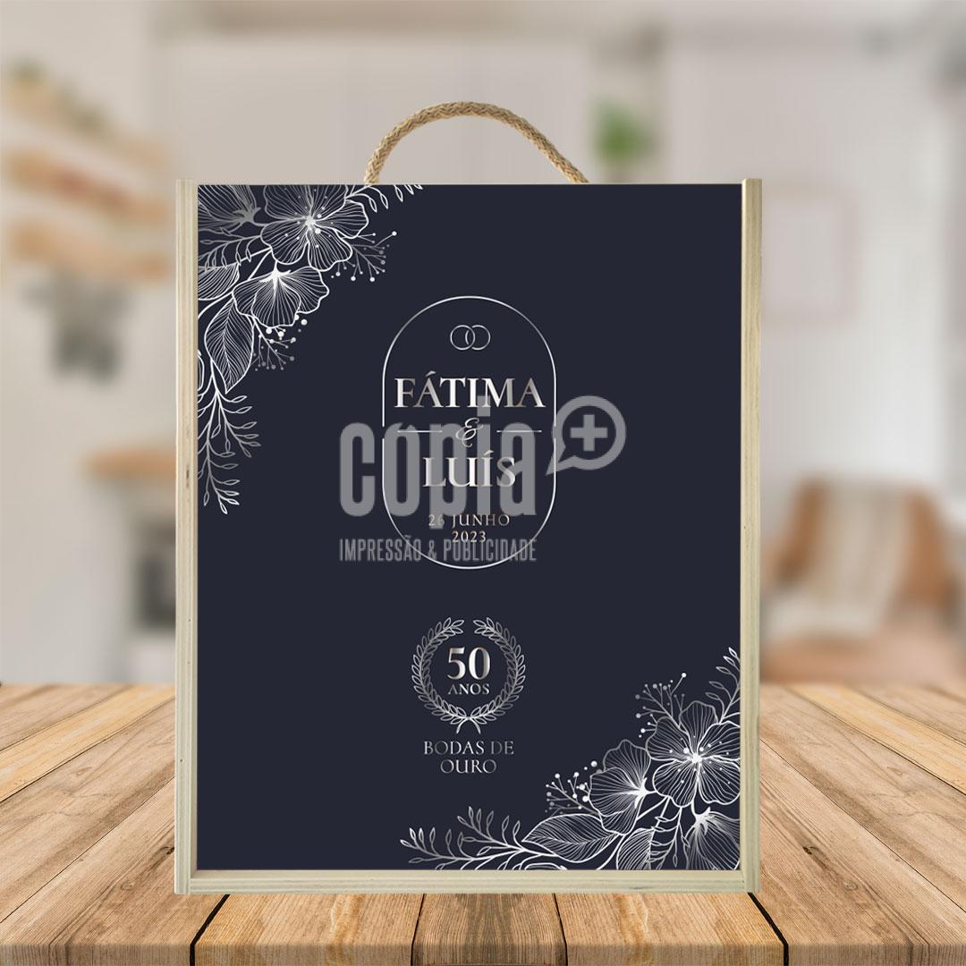 caixa para 3 garrafas de vinho bodas de prata mod.18