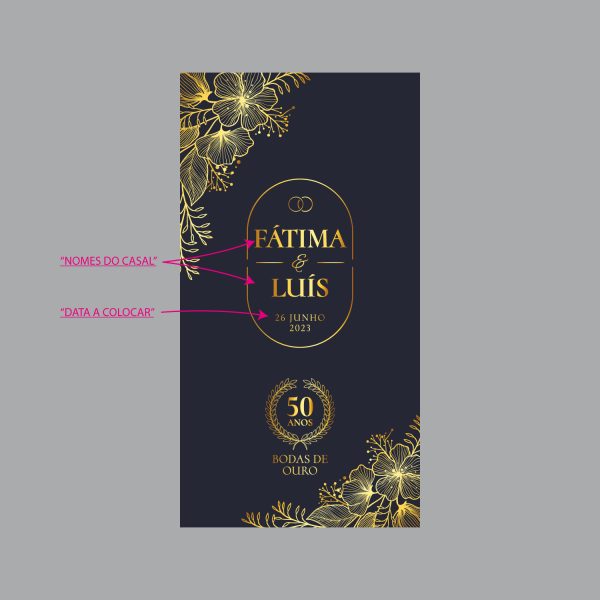 Caixa garrafas de vinho bodas de ouro mod.17