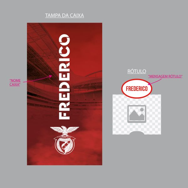 Caixa + garrafas vinho benfica mod19