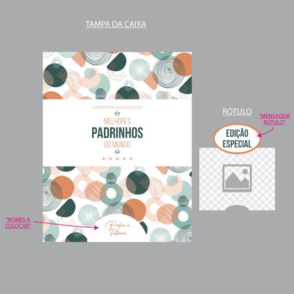 CAIXA + 3 GARRAFAS PADRINHOS MOD.12